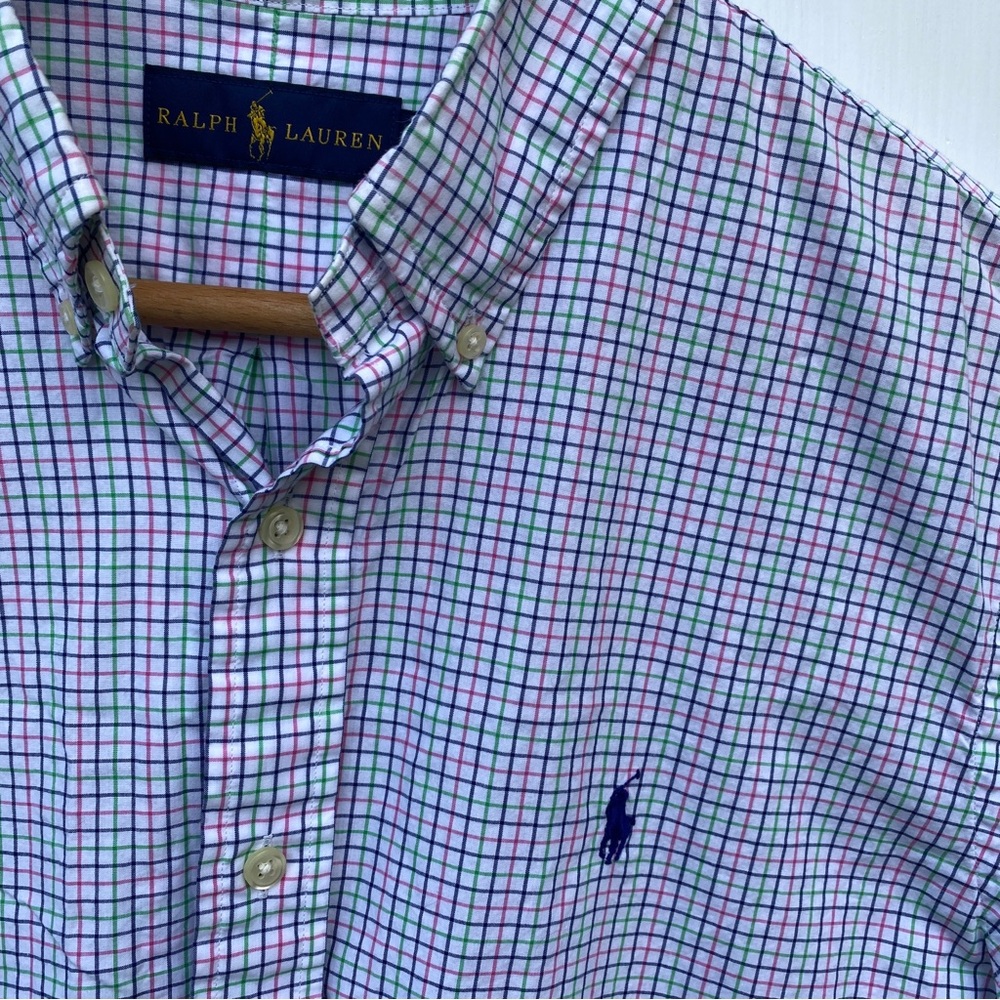 Ralph Lauren Men's striped Button-Down Shirt Multicolor blue Large Long Sleeve